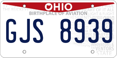 OH license plate GJS8939