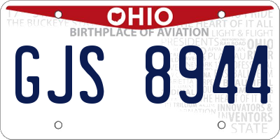 OH license plate GJS8944