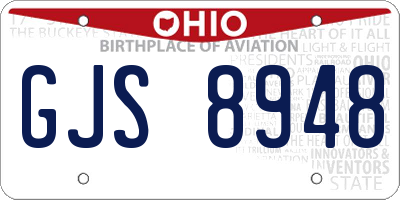 OH license plate GJS8948