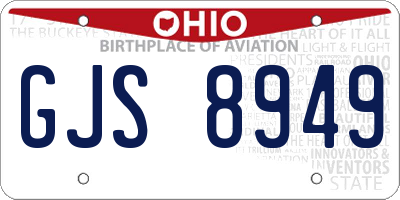 OH license plate GJS8949