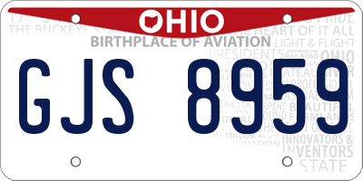 OH license plate GJS8959