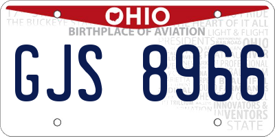 OH license plate GJS8966