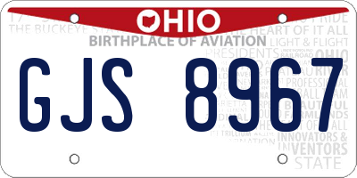 OH license plate GJS8967