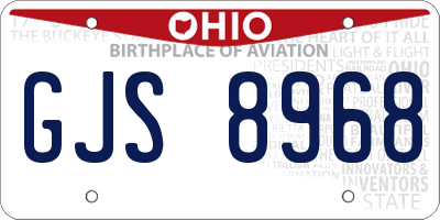 OH license plate GJS8968