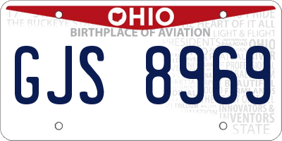 OH license plate GJS8969