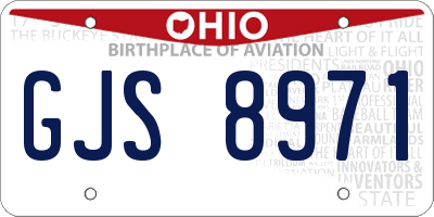 OH license plate GJS8971