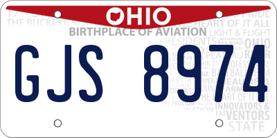 OH license plate GJS8974