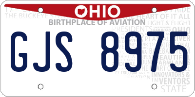 OH license plate GJS8975