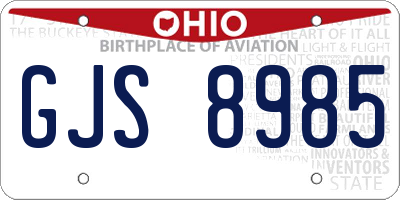 OH license plate GJS8985