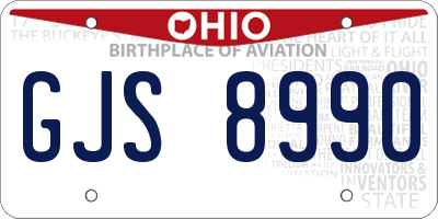 OH license plate GJS8990