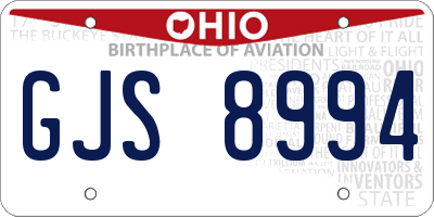 OH license plate GJS8994