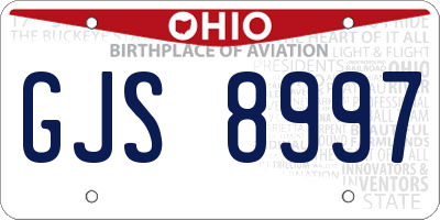 OH license plate GJS8997
