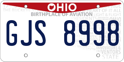 OH license plate GJS8998