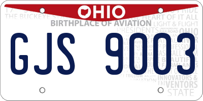 OH license plate GJS9003