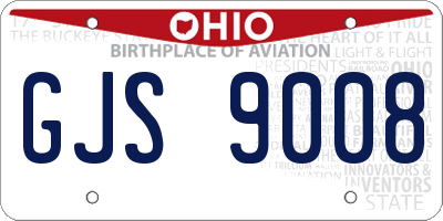 OH license plate GJS9008