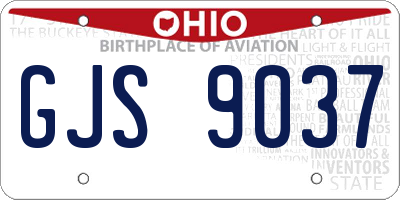 OH license plate GJS9037
