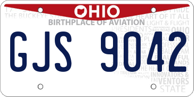 OH license plate GJS9042