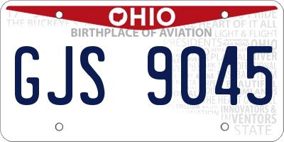 OH license plate GJS9045
