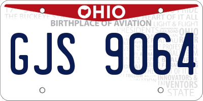 OH license plate GJS9064
