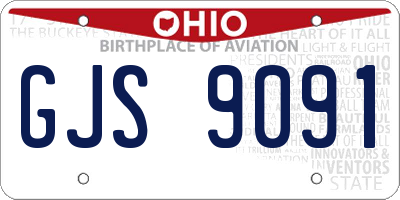 OH license plate GJS9091