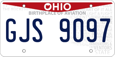 OH license plate GJS9097