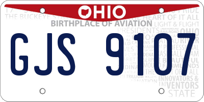 OH license plate GJS9107