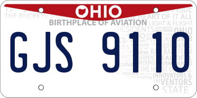 OH license plate GJS9110