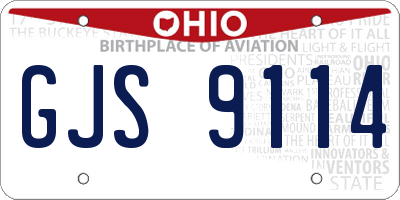 OH license plate GJS9114