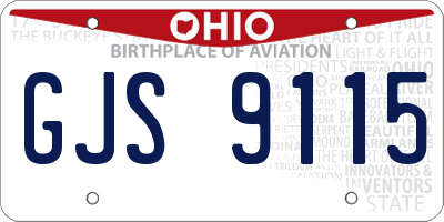 OH license plate GJS9115