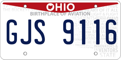 OH license plate GJS9116