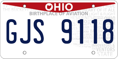 OH license plate GJS9118