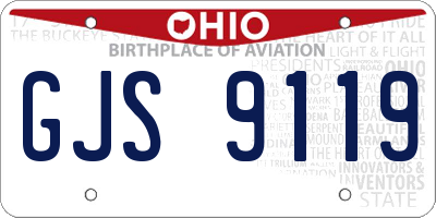 OH license plate GJS9119