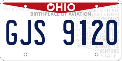 OH license plate GJS9120