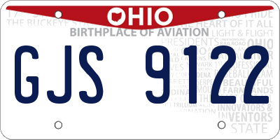 OH license plate GJS9122