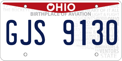 OH license plate GJS9130