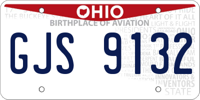 OH license plate GJS9132