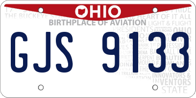 OH license plate GJS9133
