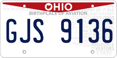 OH license plate GJS9136