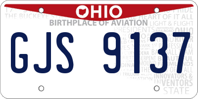 OH license plate GJS9137
