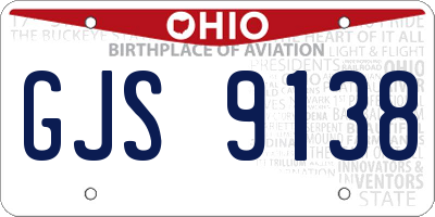 OH license plate GJS9138