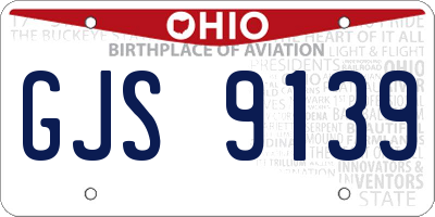 OH license plate GJS9139