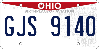 OH license plate GJS9140
