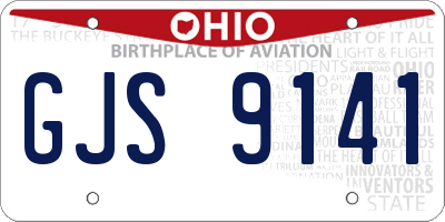 OH license plate GJS9141
