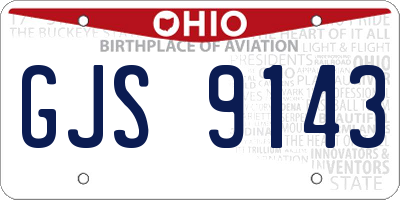 OH license plate GJS9143