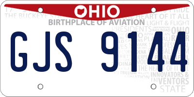 OH license plate GJS9144
