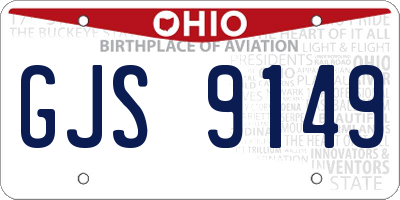OH license plate GJS9149