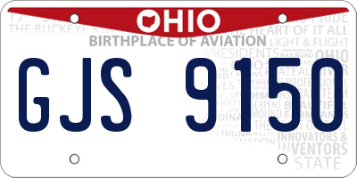 OH license plate GJS9150