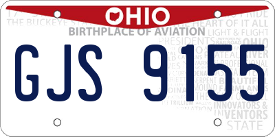 OH license plate GJS9155