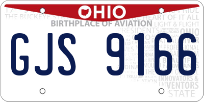 OH license plate GJS9166