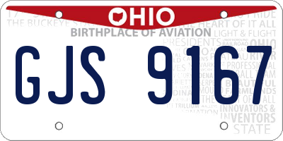 OH license plate GJS9167